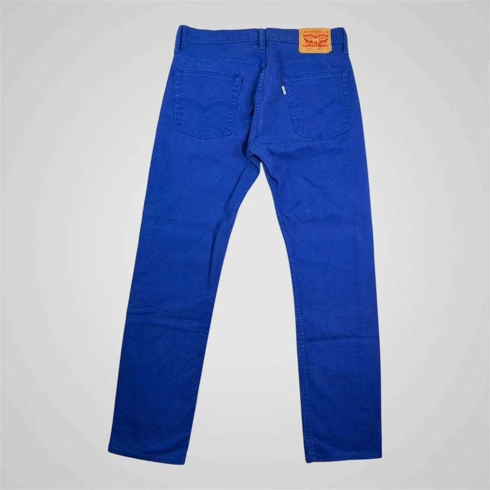 Levis 513‎ Slim Straight Jeans Mens 32x32 Vibrant Blue Stretch Denim Pants